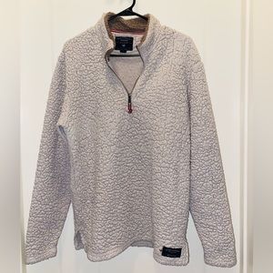 Southern Marsh Appalachian Pile Sherpa Pullover Men’s Medium Cream Brown 1/4 Zip